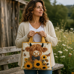 Bolso Artesanal | Vaca de las Tierras Altas con Girasoles