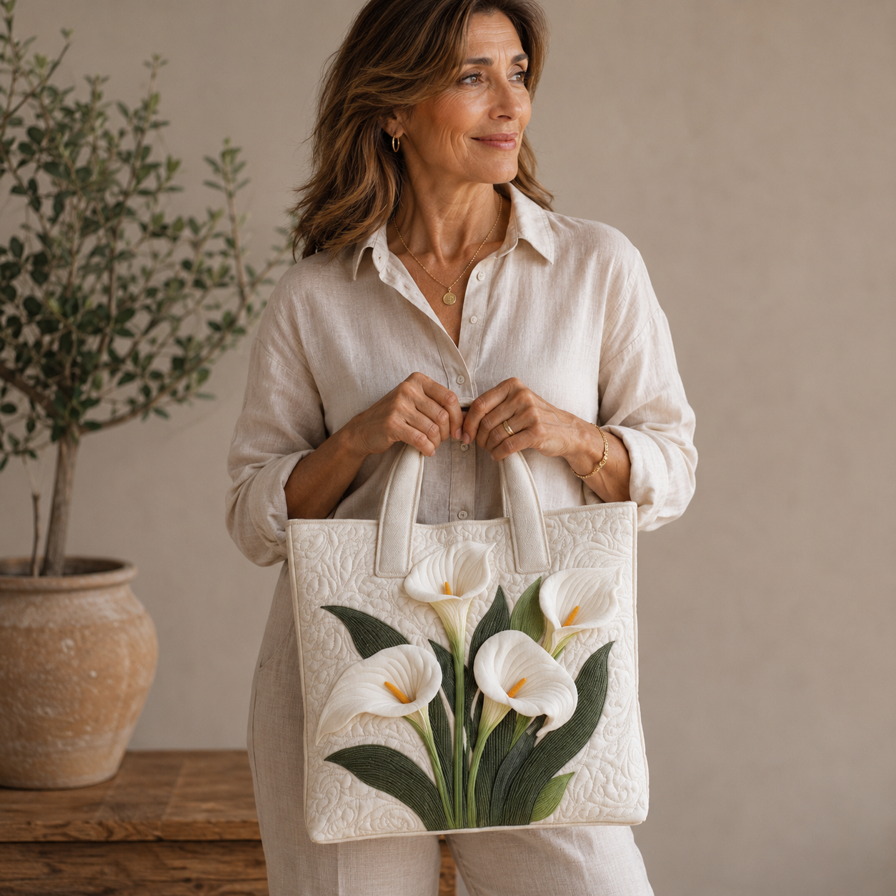 Bolso Artesanal | Lirios Blancos