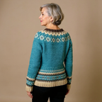 Cassandra | Chaqueta de punto vintage con estampado de isla