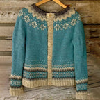 Cassandra | Chaqueta de punto vintage con estampado de isla