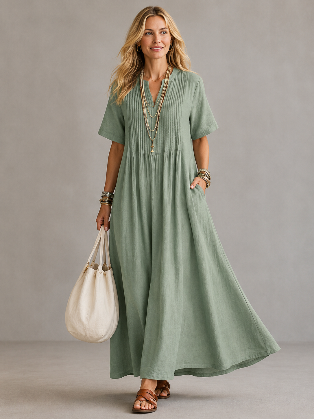 Natalia™ | Vestido Plisado