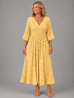Alicia™ | Vestido Midi de Flujo Bohemio