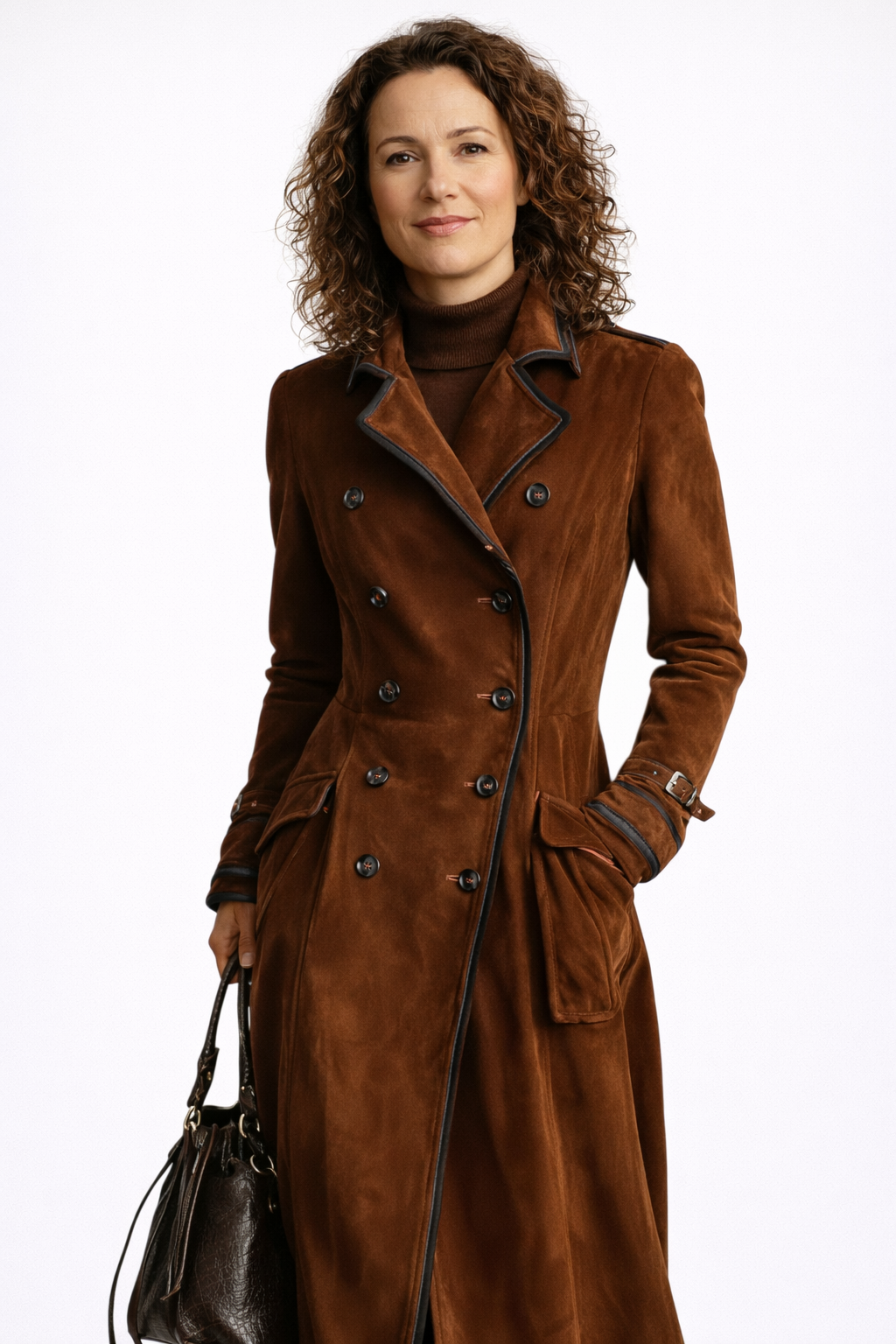Natalia™ Gabardina elegante de ante