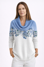 Andrea | Jersey floral con cuello suave