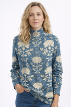 Blanca | Jersey de cuello alto artístico