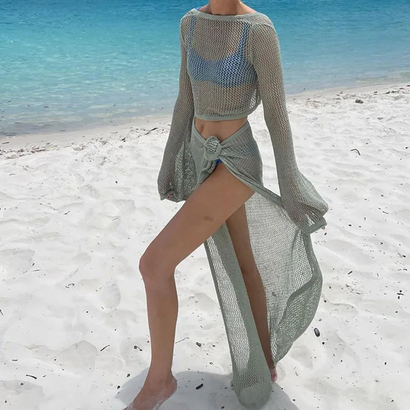 Silvia™ | Vestido de Playa de Ganchillo