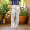 Camille™ | Pantalones de pernera ancha de algodón-lino