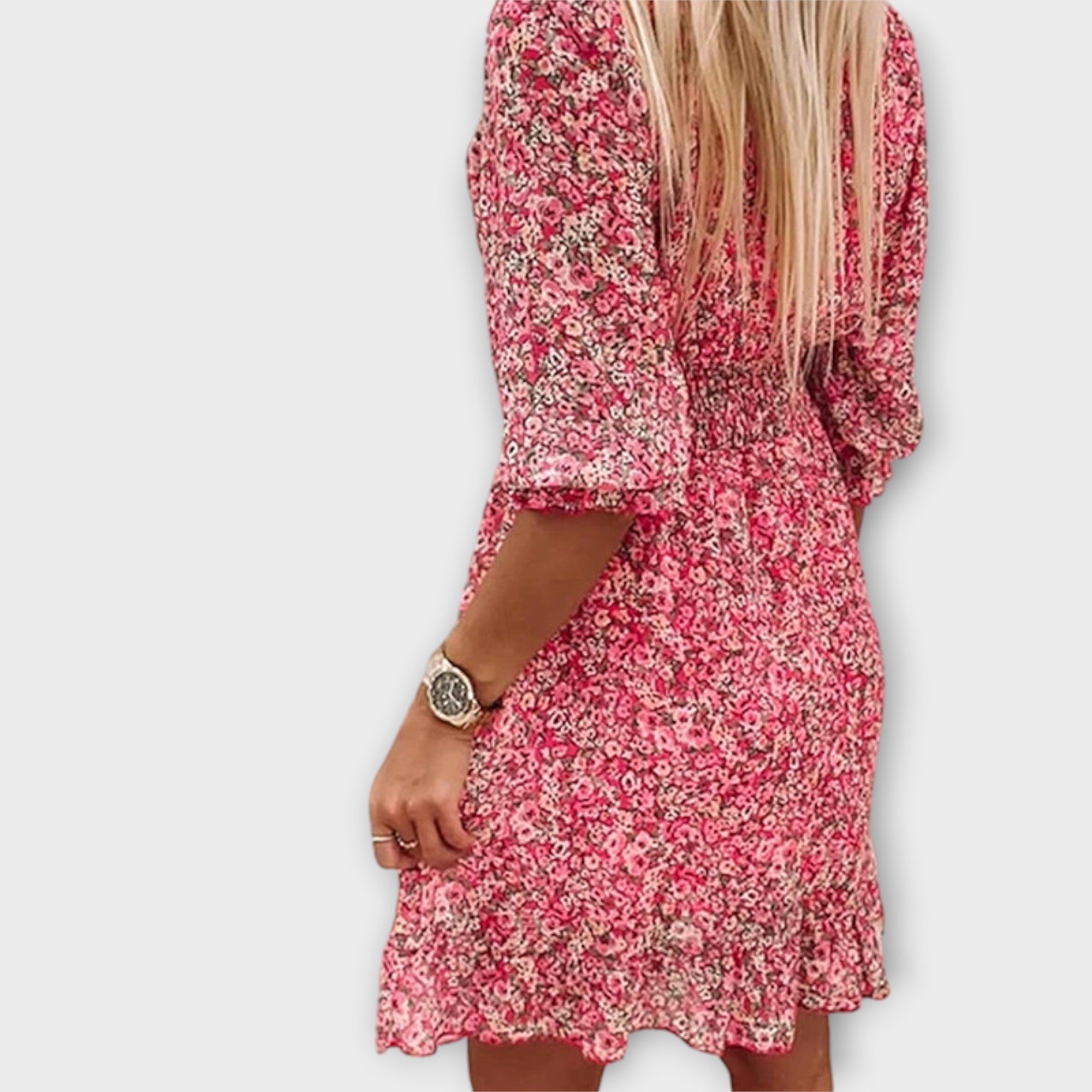 Vestidos florales con mangas abullonadas para mujeres