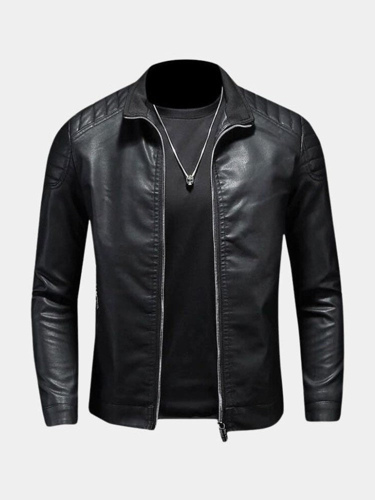 Luca™ | Chaqueta de Cuero con Cremalleras
