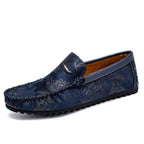 Mocasines florales de piel