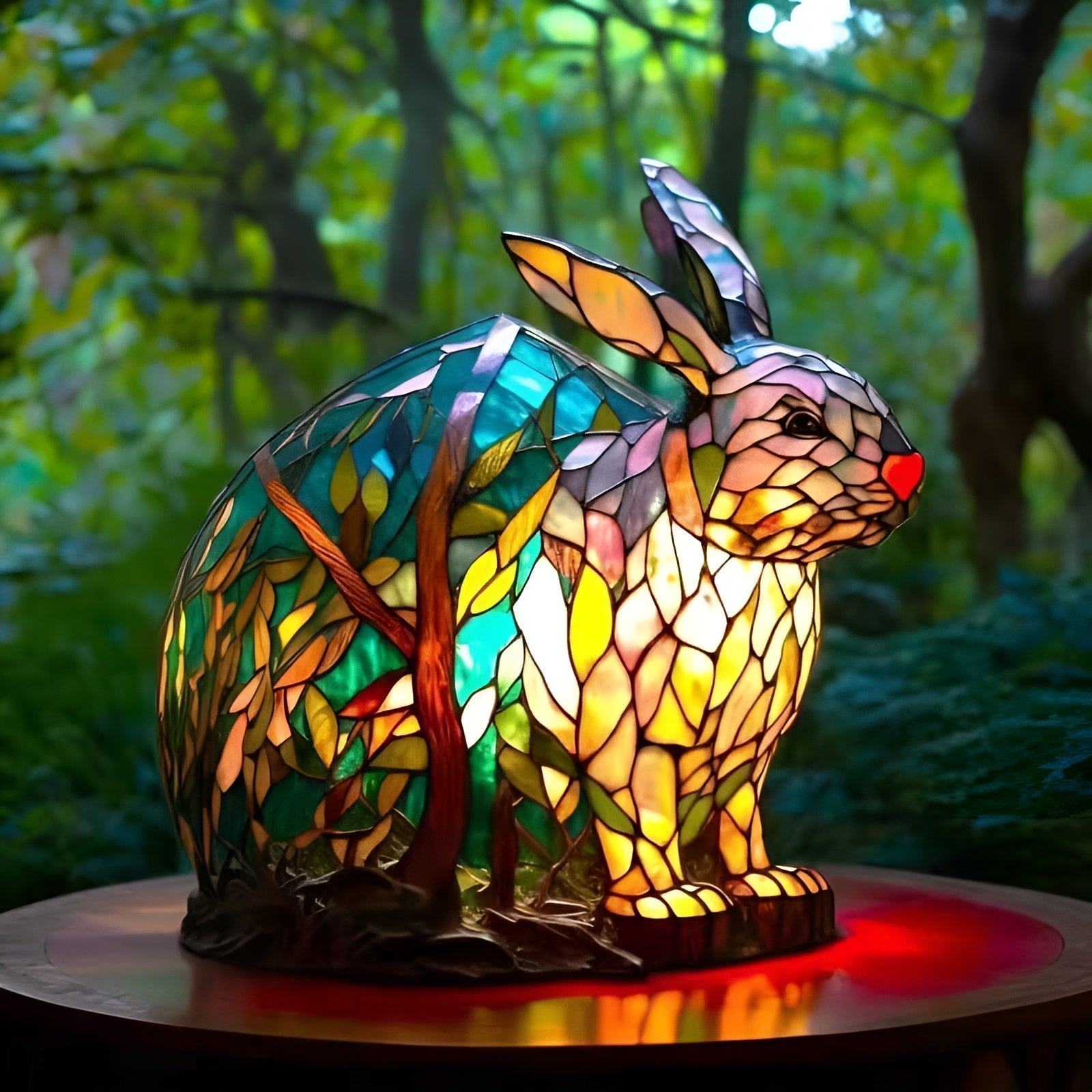 Pinpin – Lámpara conejo de vidrio de colores mágico