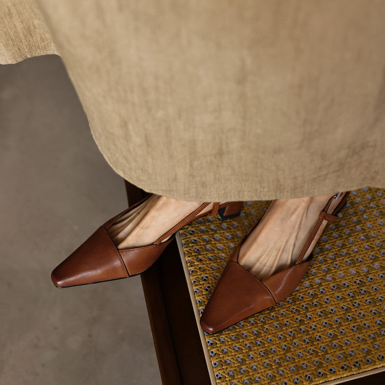 Serena | Tacones Slingback de Piel