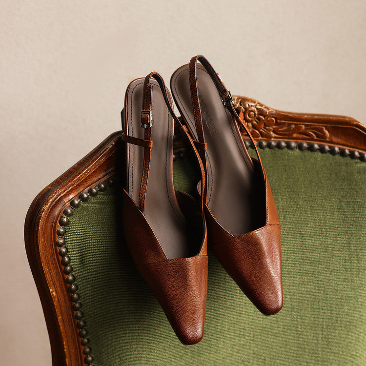 Serena | Tacones Slingback de Piel