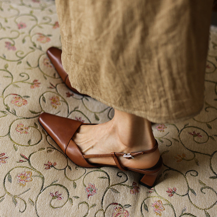 Serena | Tacones Slingback de Piel