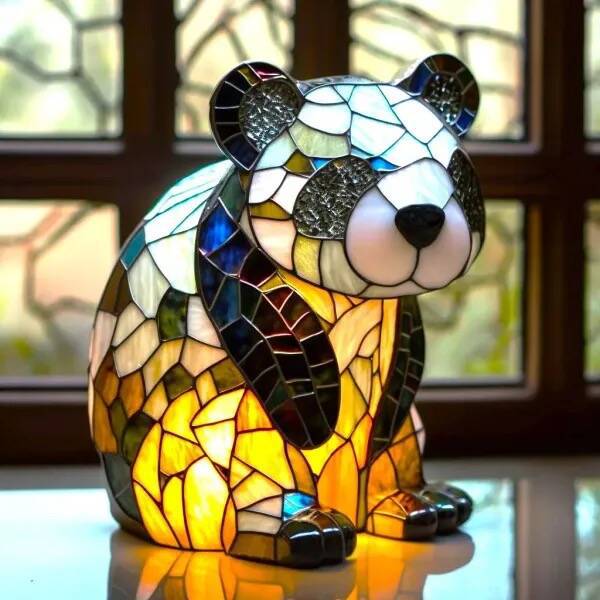 Loustic – Lámpara panda mágica de vidrio con colores