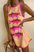 Rocío™ | Minivestido Estampado de Sardinas