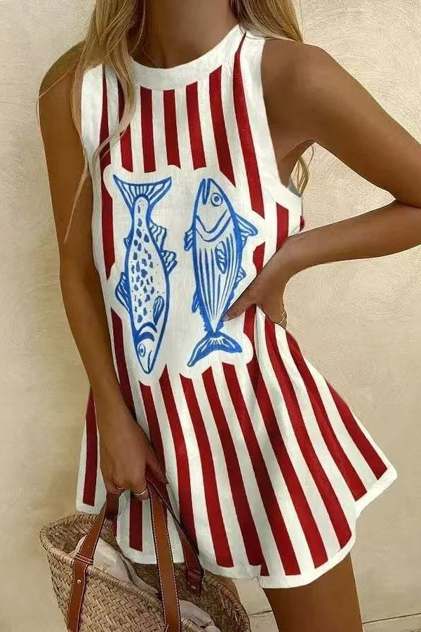 Natalia™ | Minivestido Estampado de Peces