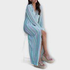 Elina – Vestido maxi con escote en V y un toque de vacaciones