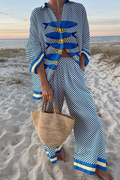 Encarna™ | Conjunto de Lino Estampado Sardina y Limón