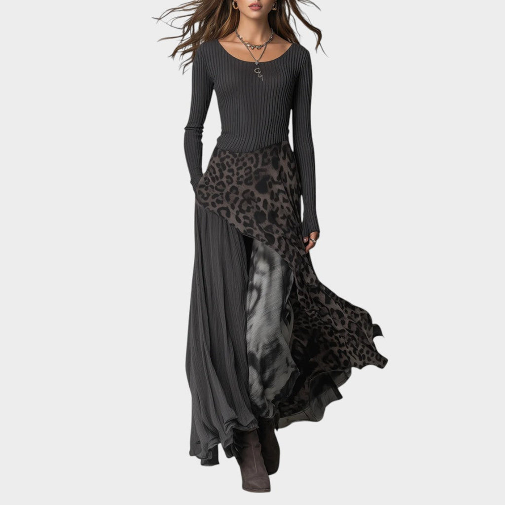 Carmen™ | Vestido largo con estampado de leopardo