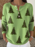 Isabelle | Suéter de Navidad con estampado de árbol de Navidad