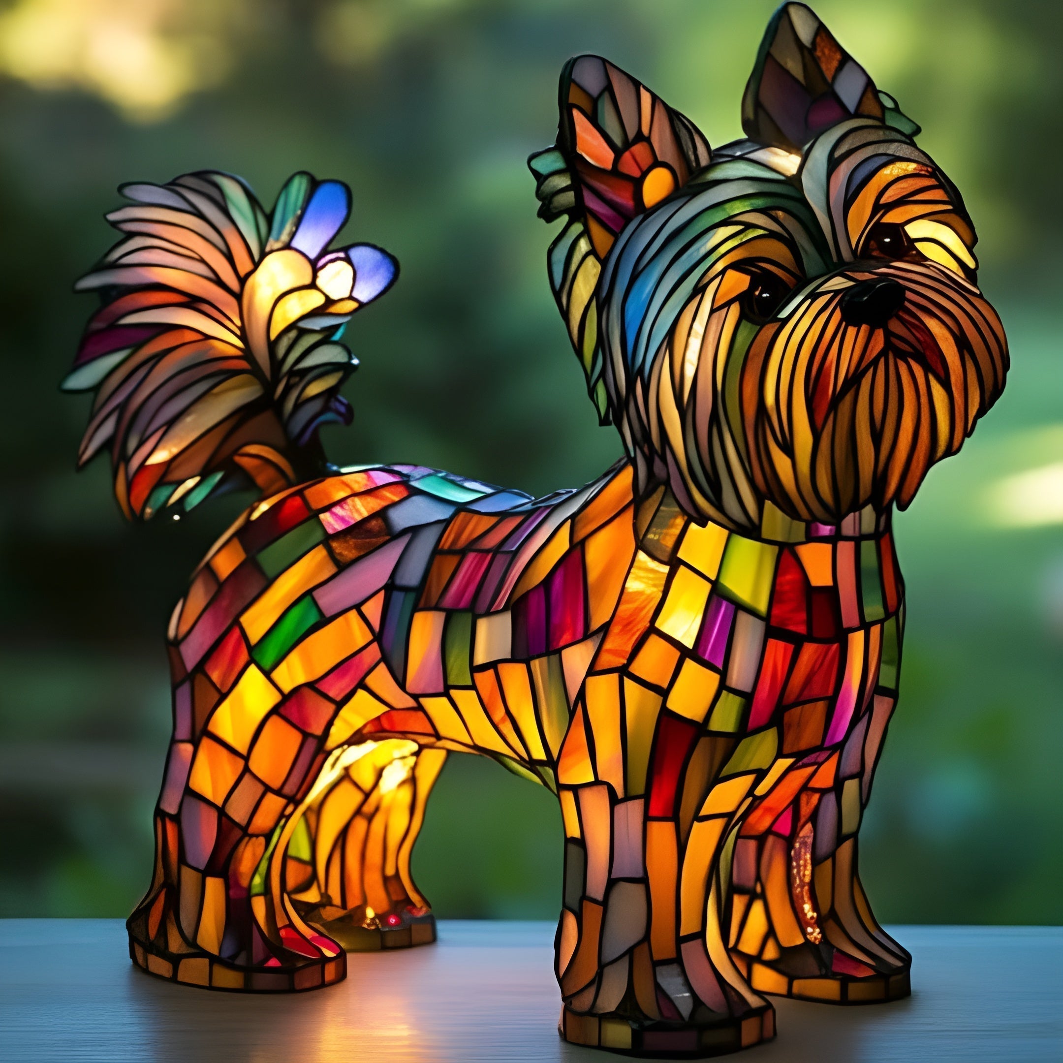 Plume – Lámpara mágica para perros en vidrio de colores