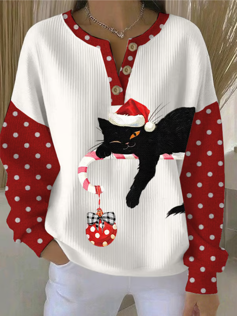 Maria | Sudadera navideña Mila con gato