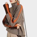 Marieke™ | Jersey de cuello alto con rayas contrastantes llamativas
