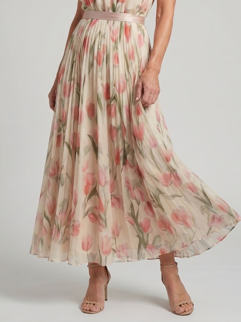 Martina™ | Vestido midi con escote halter floral