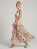 Martina™ | Vestido midi con escote halter floral