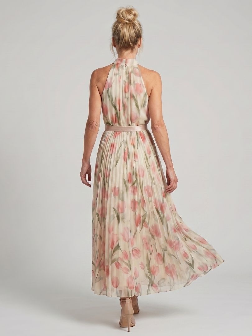 Martina™ | Vestido midi con escote halter floral