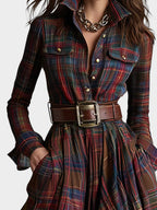 Beatriz™ ❘ Vestido largo de cuadros