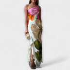 Sapphire - Vestido maxi elegante con patchwork