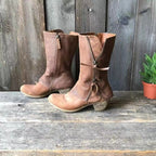 Natalia™ | Botas altas de mujer marrones con cremallera