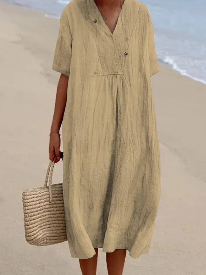 Silvana™ | Vestido maxi texturizado de corte holgado