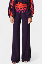 Sybella Conjunto de Dos Piezas con Hombros Descubiertos y Pantalones Amplios Estampados
