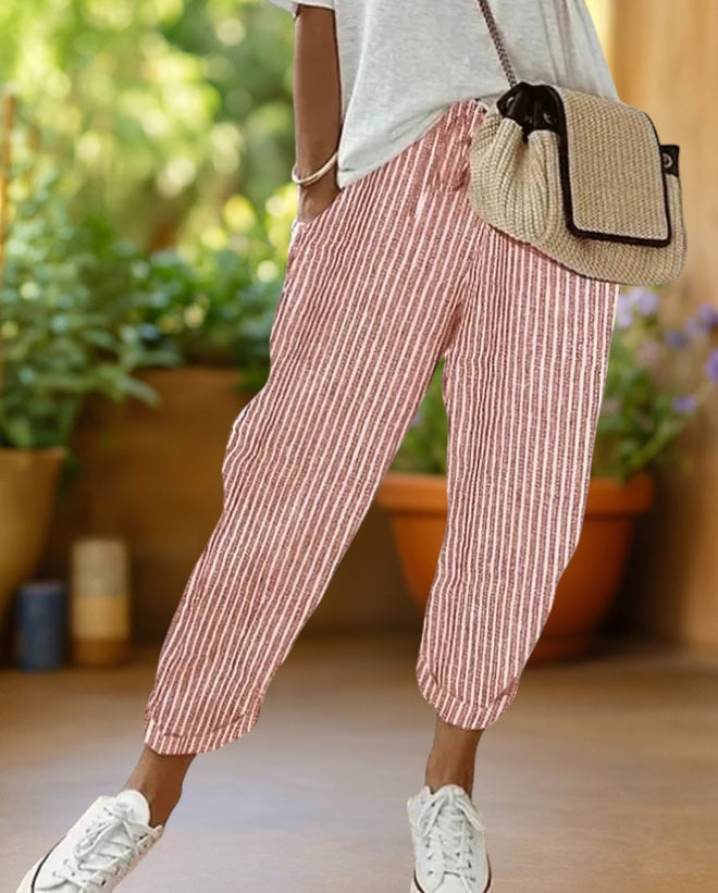 Kyoto™ | Pantalones rayados con cordón