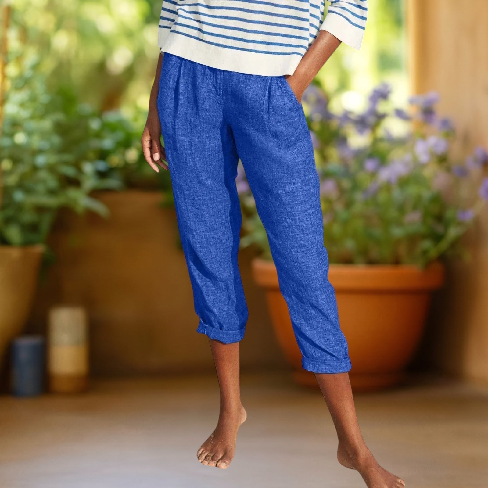 Celeste™ | Pantalones de algodón de pierna recta