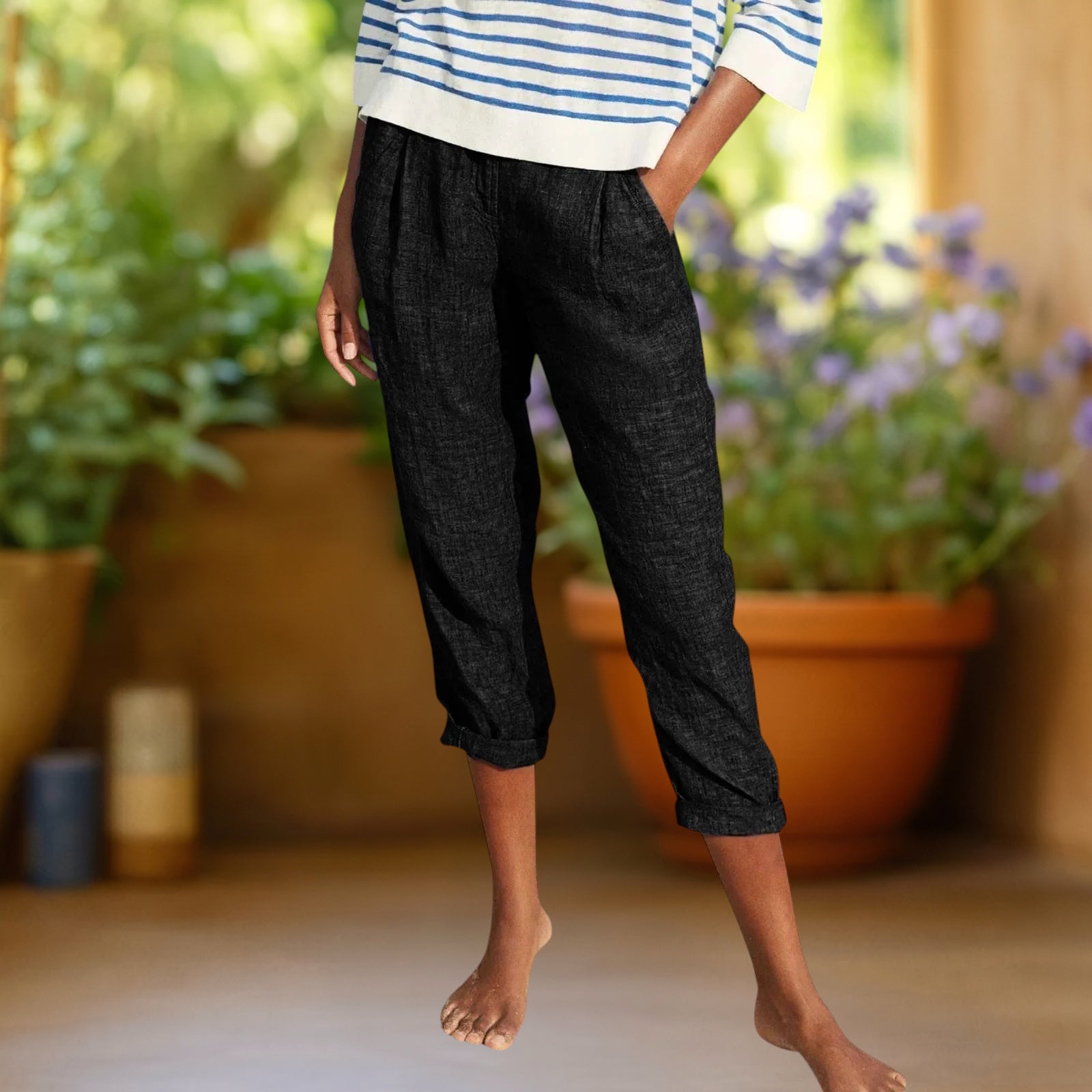 Celeste™ | Pantalones de algodón de pierna recta