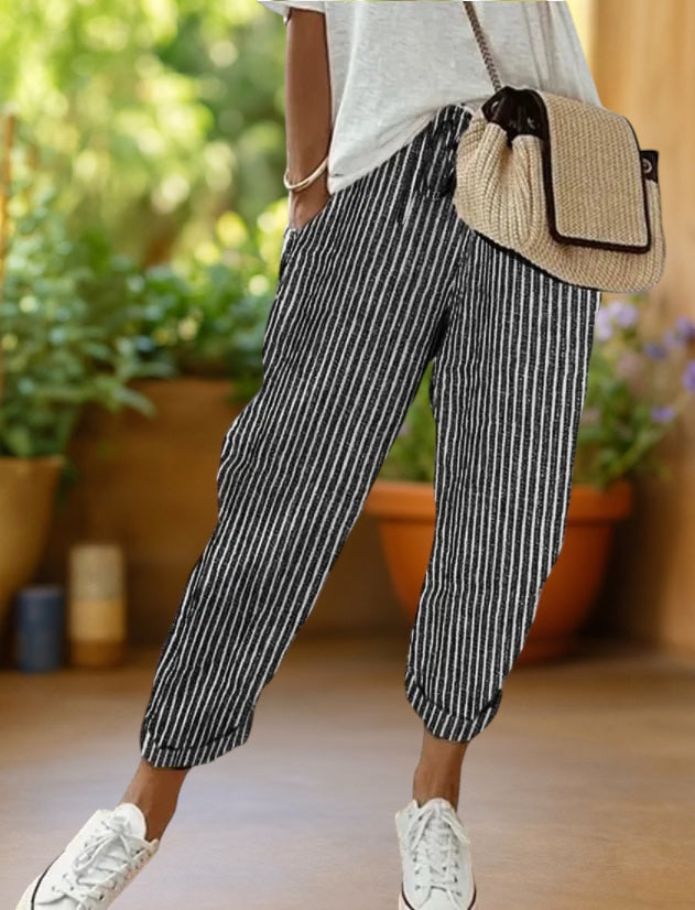 Kyoto™ | Pantalones rayados con cordón