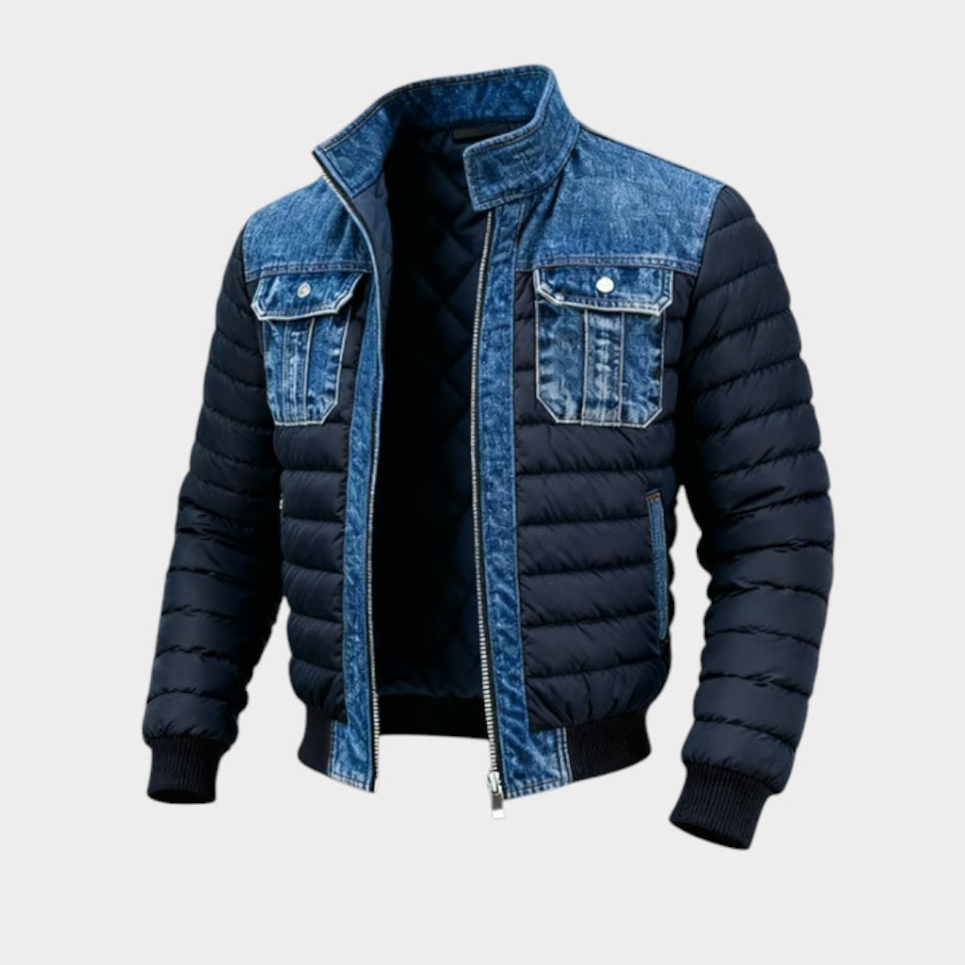 Leon™ | Chaqueta acolchada híbrida de denim para un estilo urbano