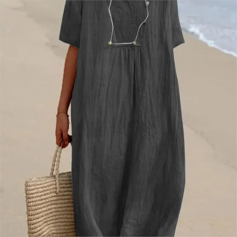 Silvana™ | Vestido maxi texturizado y holgado