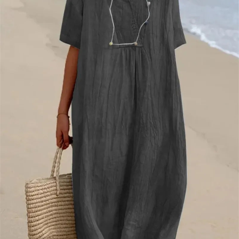 Silvana™ | Vestido maxi texturizado y holgado