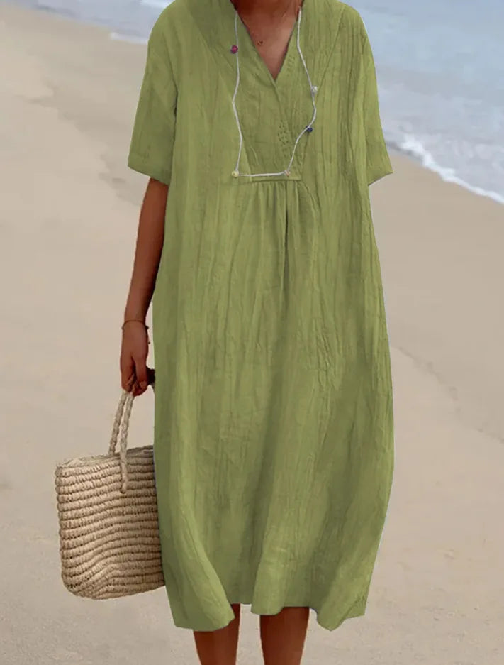 Silvana™ | Vestido maxi texturizado de corte holgado