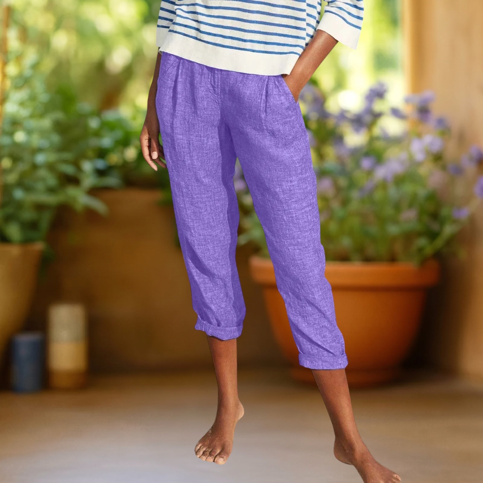 Celeste™ | Pantalones de algodón de pierna recta