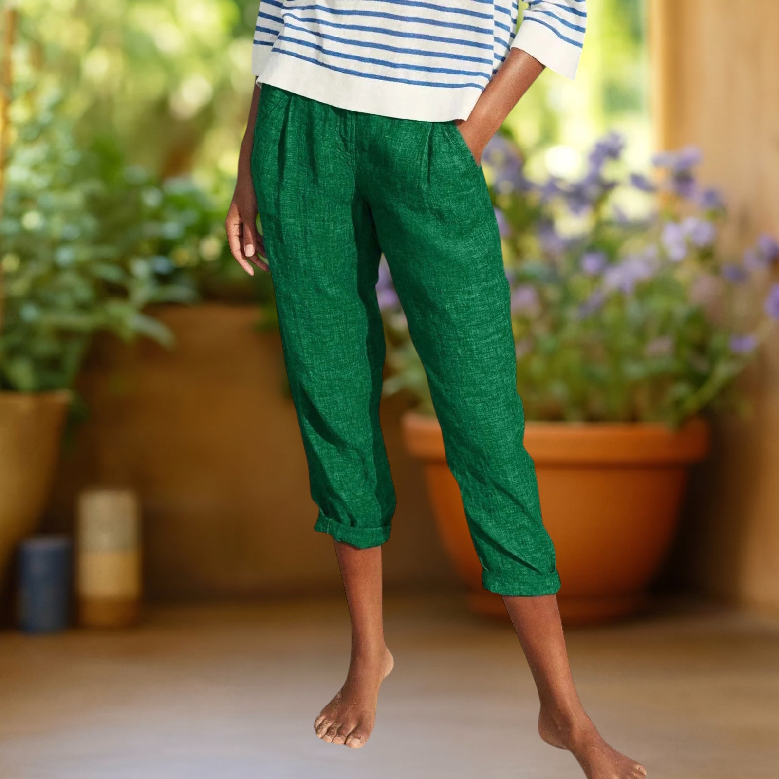 Celeste™ | Pantalones de algodón de pierna recta