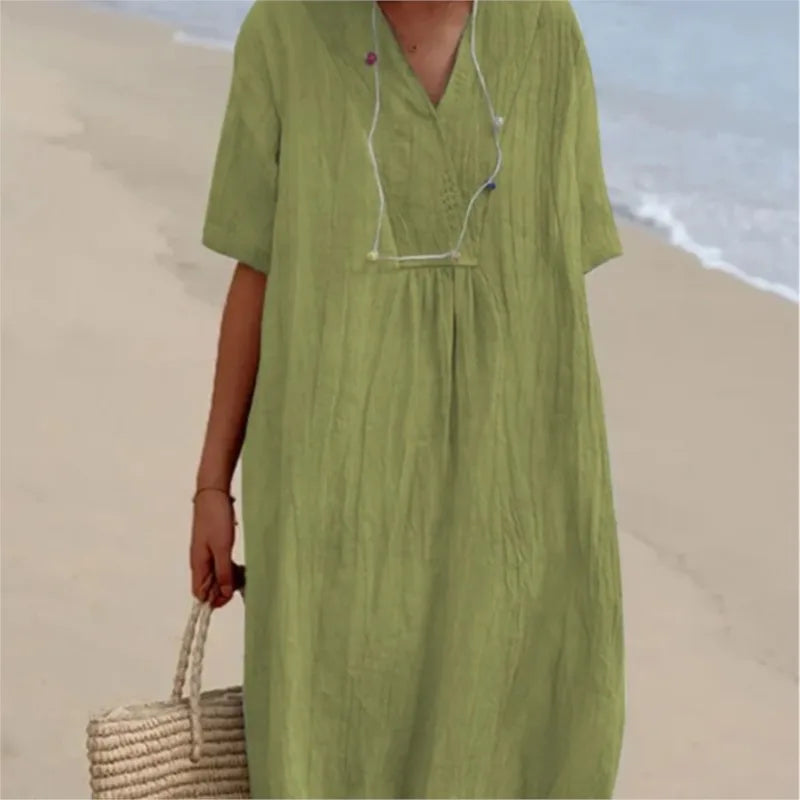 Silvana™ | Vestido maxi texturizado y holgado