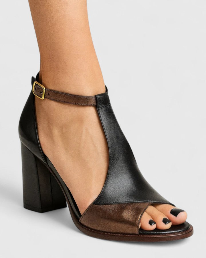 Kendra | Sandalias de Tacón Cuadrado con Tobillera
