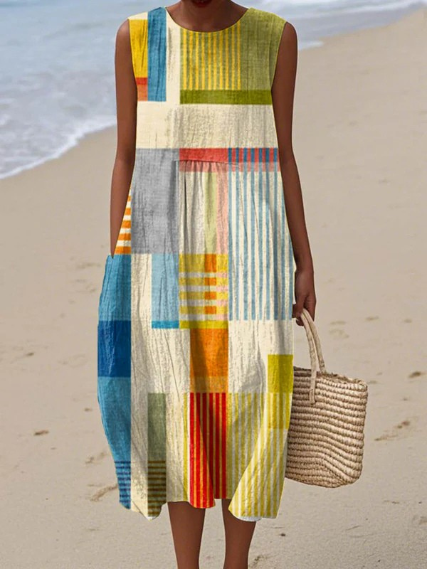 Eve™ | Vestido midi geométrico