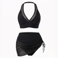 Nuria™ | Bikini de Talle Alto con Falda Fruncida y Malla